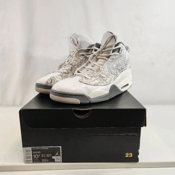 Jordan Dub Zero White and Gray Men's Shoes - Picture 1 of 16